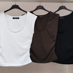 Camiseta algodón  fruncida